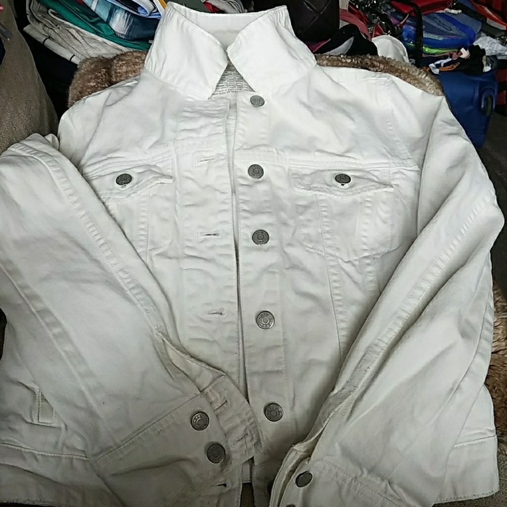 J. crew white denim jacket